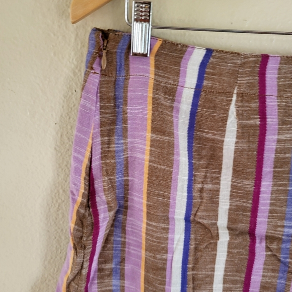 Free People Catalina Stripe Skort Brown/purple/ White Cotton Skort Mini NWT. - Picture 9 of 12